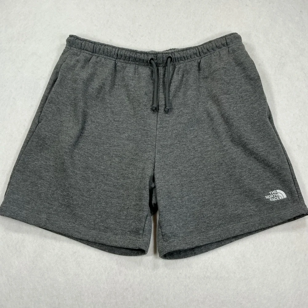 The North Face Mens Gray Fleece Shorts XL Regular Fit Drawstring Athletic 1458